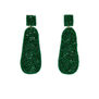 Green bead drop earrings